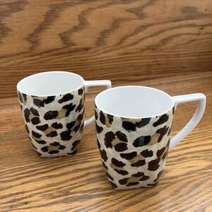 Set of 2 Coffee Mugs 222 Fifth Leopard Print